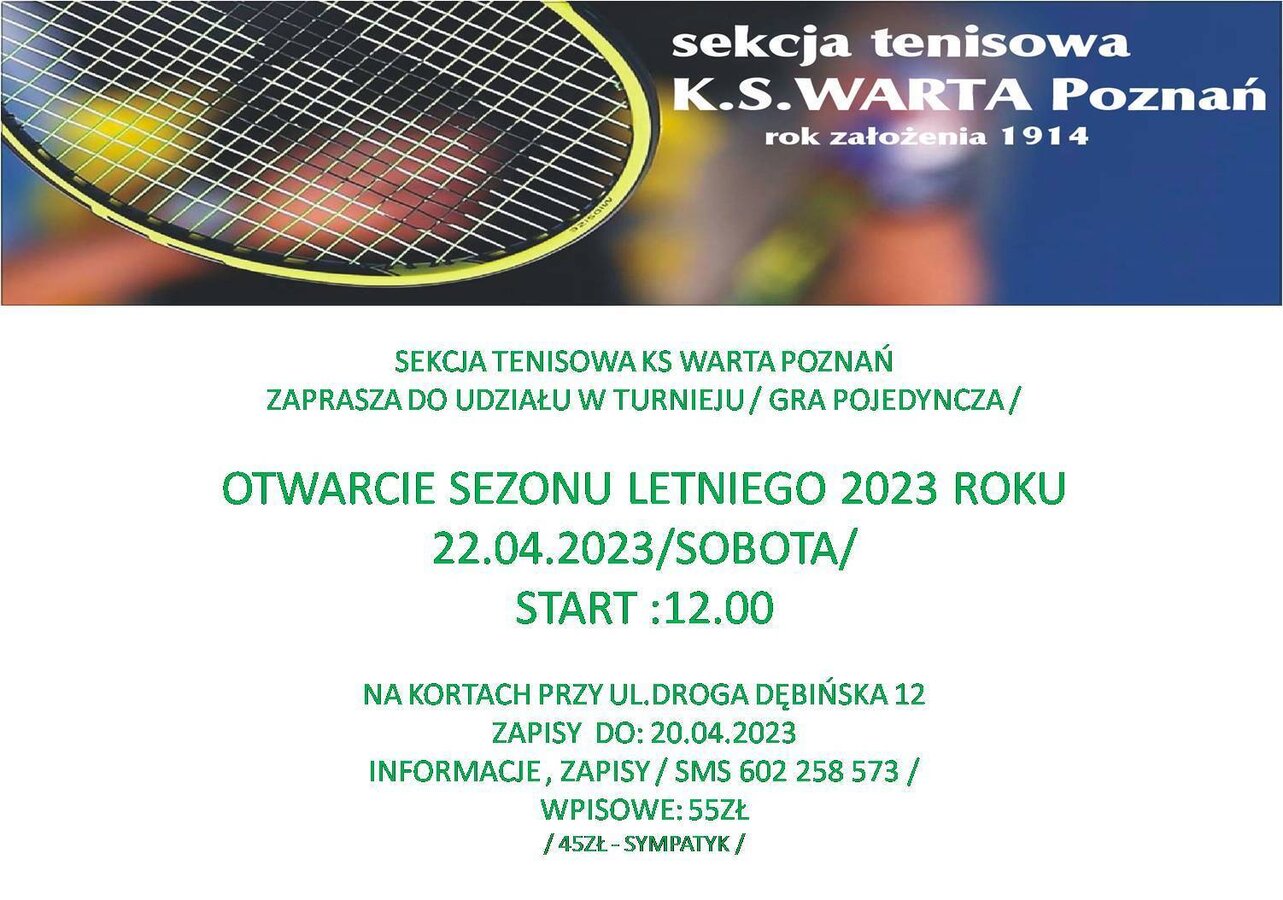 Otwarcie sezonu letniego w sekcji tenisowej!