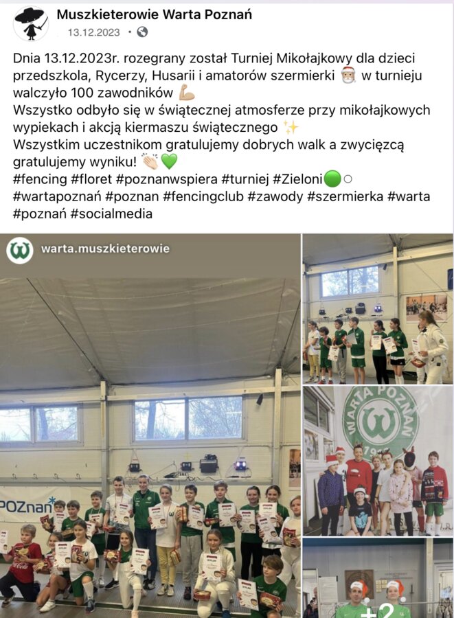 SZERMIERCZY TURNIEJ MIKOŁAJKOWY